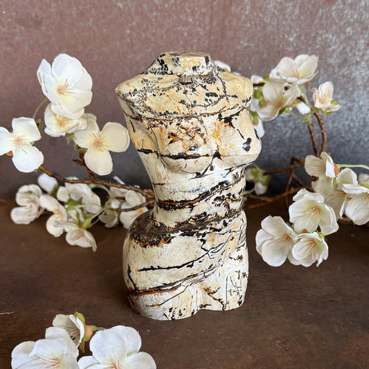 Picture Jasper Crystal Body Sculpture – Grounding, Feminine Energy & Earth Healing