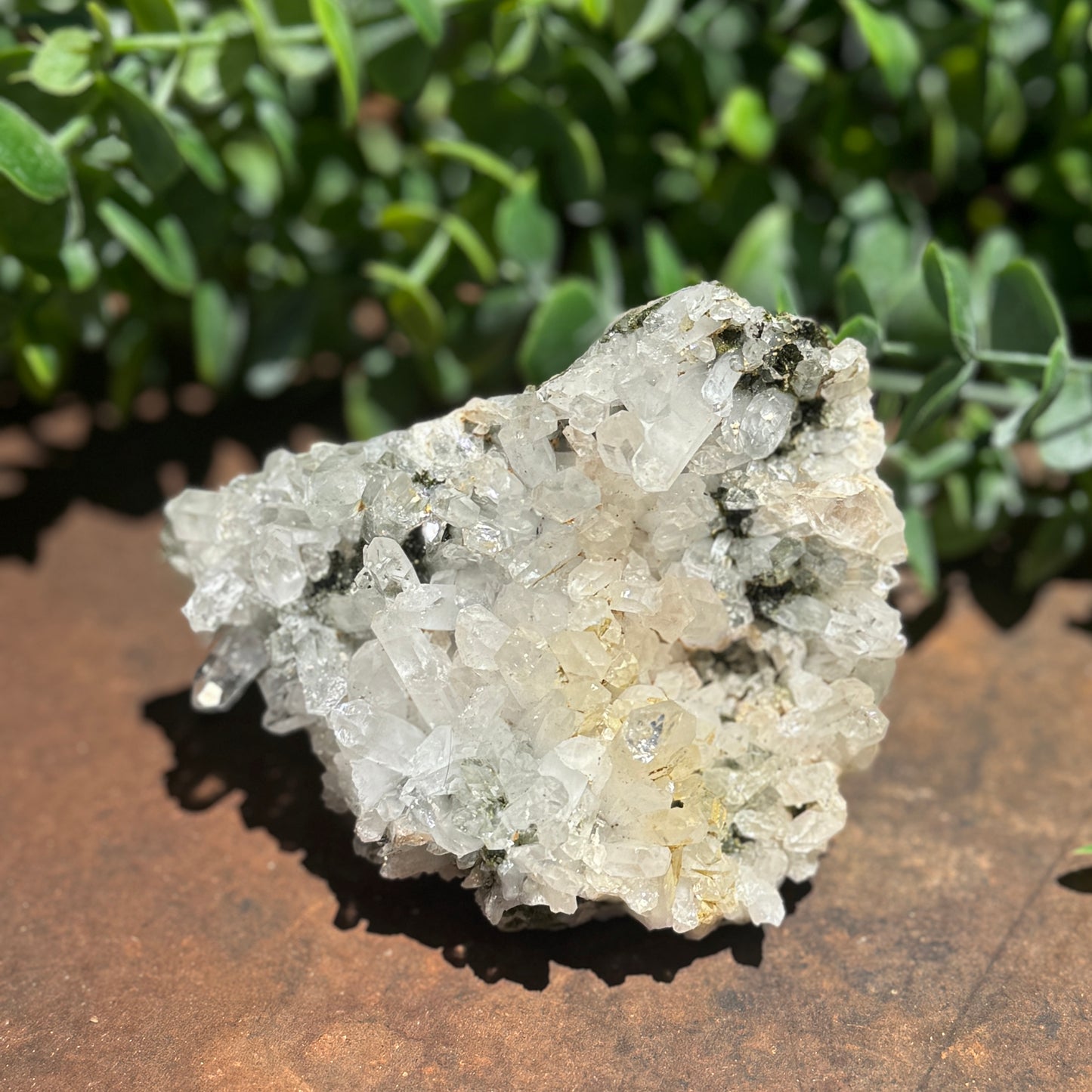 Epidote and Clear Quartz Specimen