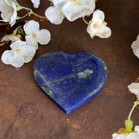 Lapis Lazuli Crystal Hearts - spiritual truth, inner wisdom, and divine protection.