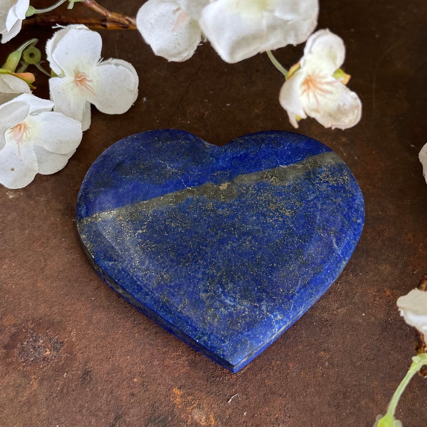 Lapis Lazuli Crystal Hearts - spiritual truth, inner wisdom, and divine protection.