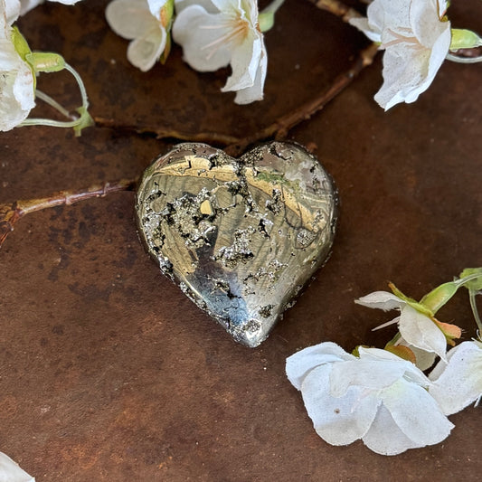 Pyrite Crystal Hearts - Energetic Protection, Grounding & Strength