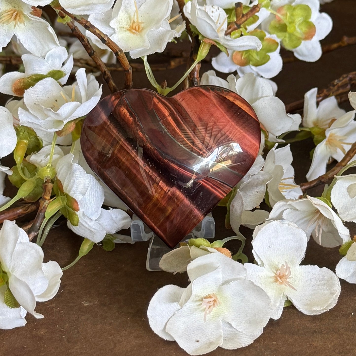 Red Tiger’s Eye Crystal Heart - Grounding, Confidence & Protection