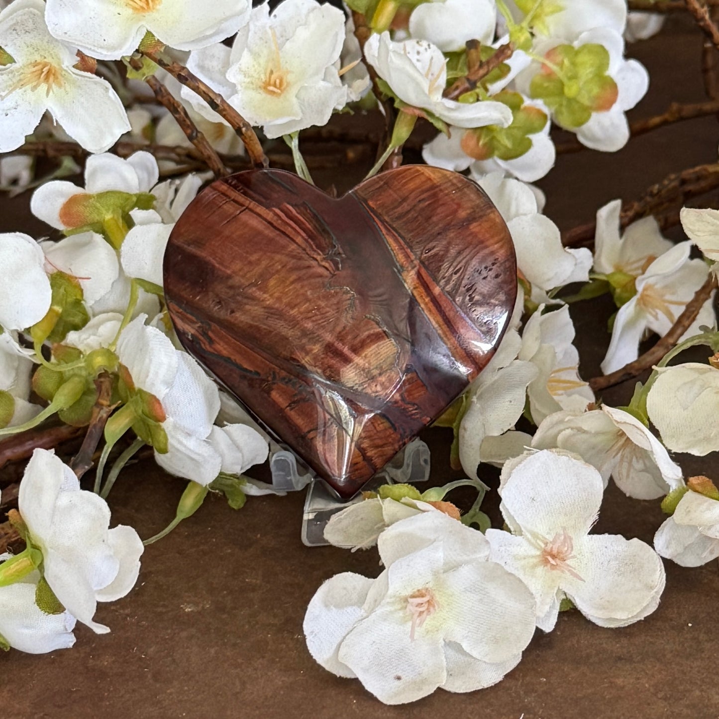 Red Tiger’s Eye Crystal Heart - Grounding, Confidence & Protection