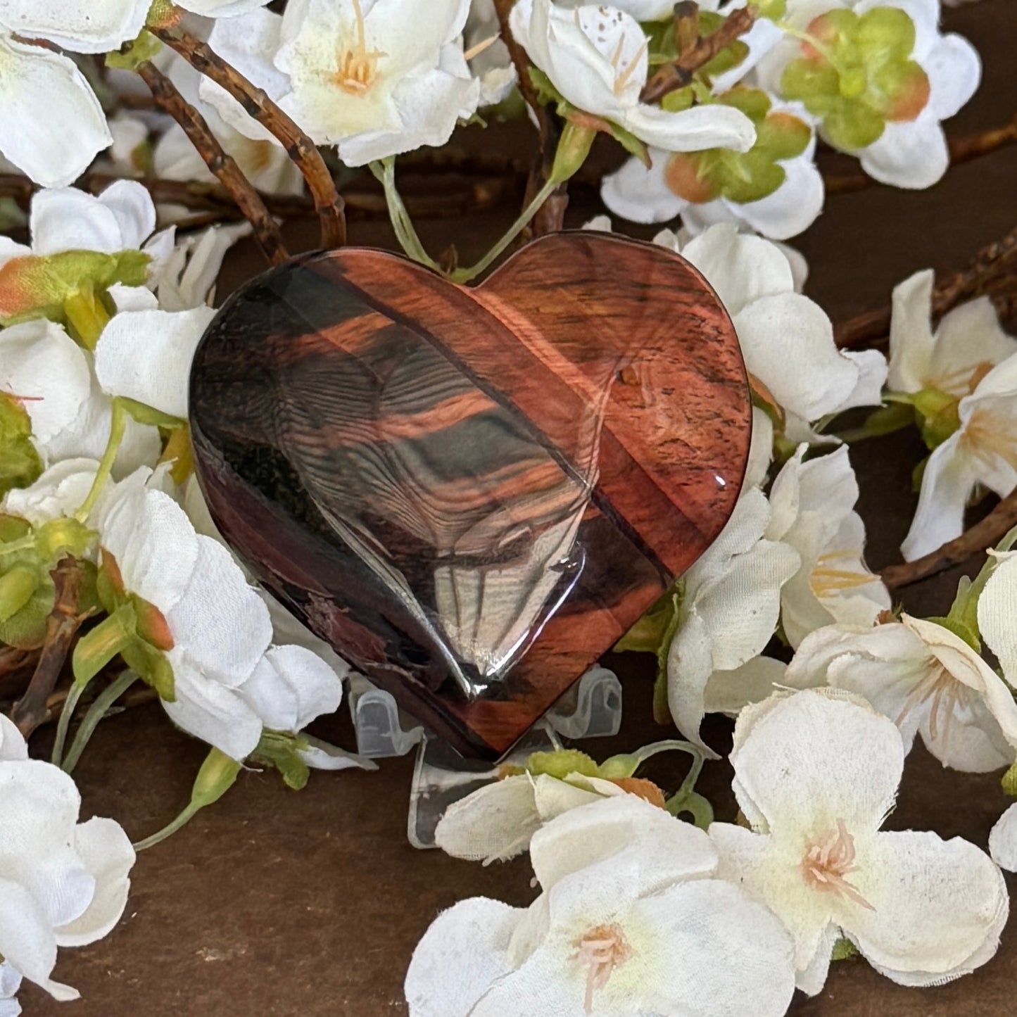 Red Tiger’s Eye Crystal Heart - Grounding, Confidence & Protection