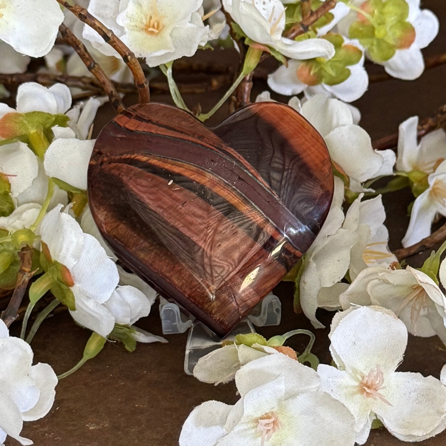 Red Tiger’s Eye Crystal Heart - Grounding, Confidence & Protection