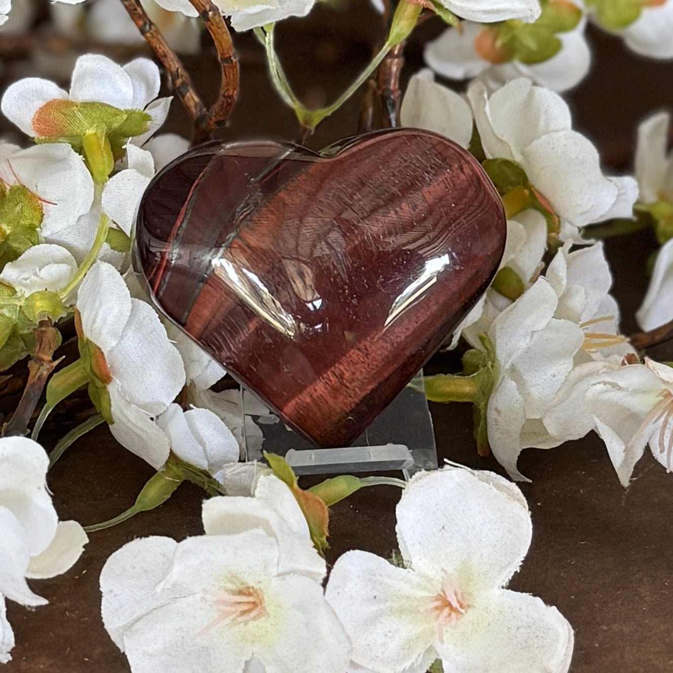 Red Tiger’s Eye Crystal Heart - Grounding, Confidence & Protection
