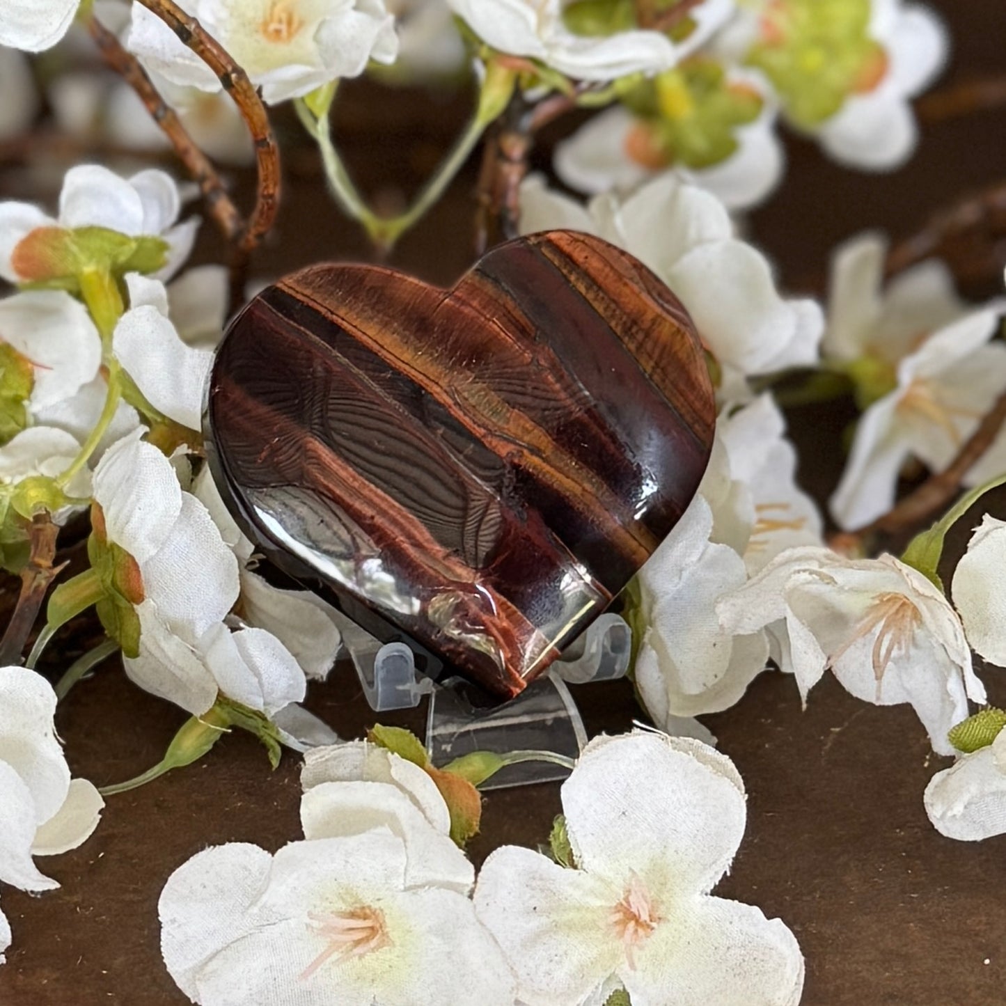 Red Tiger’s Eye Crystal Heart - Grounding, Confidence & Protection