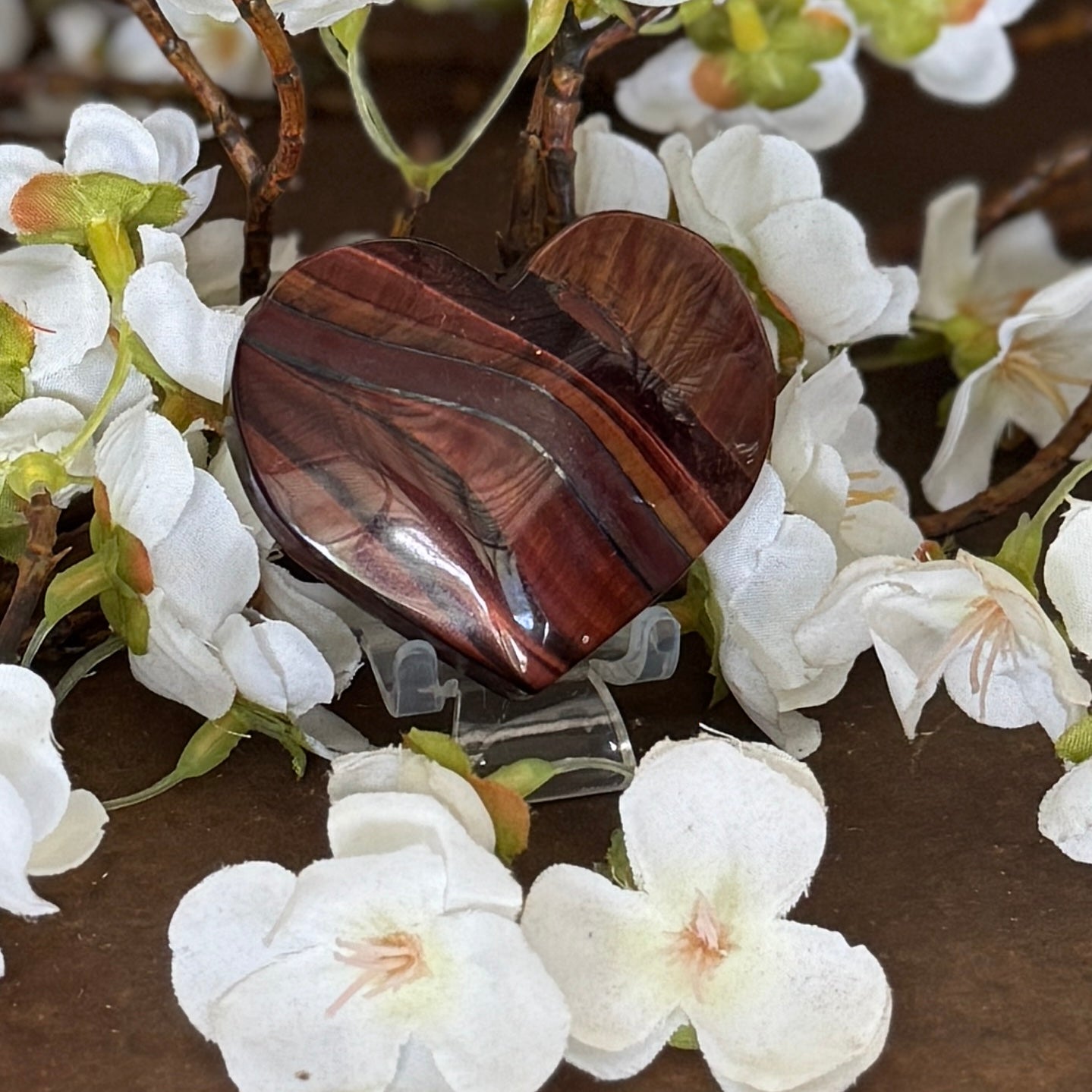 Red Tiger’s Eye Crystal Heart - Grounding, Confidence & Protection