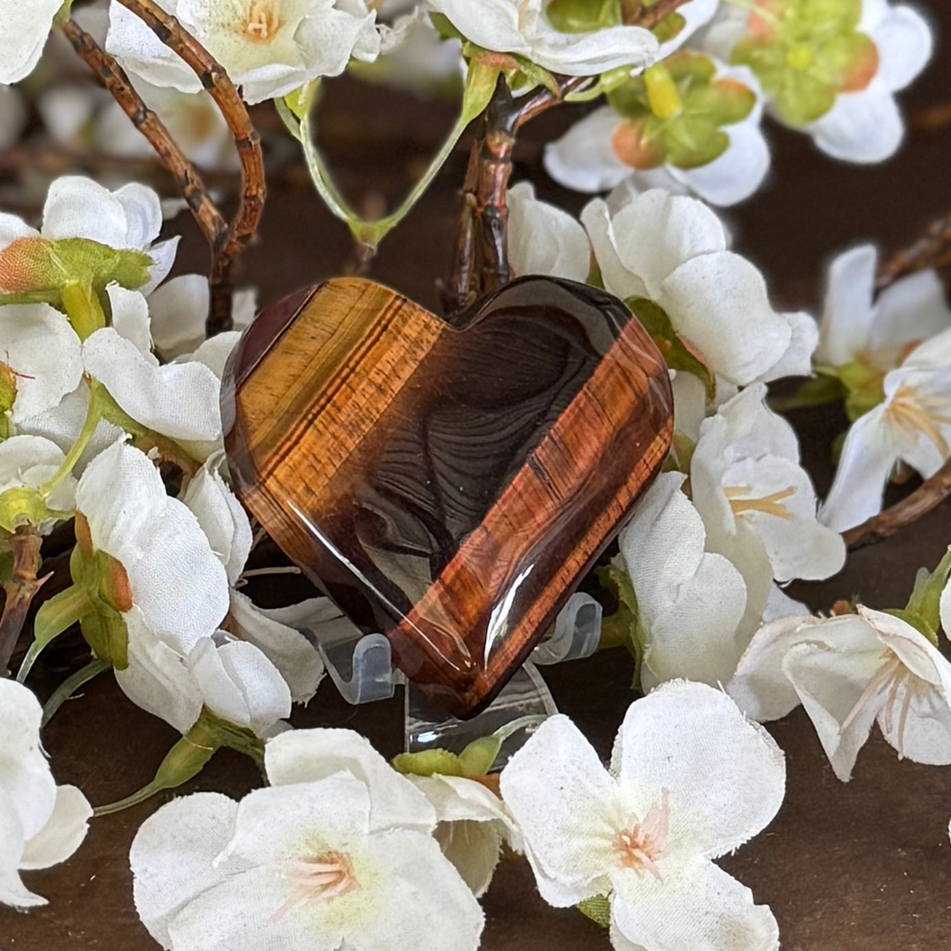 Red Tiger’s Eye Crystal Heart - Grounding, Confidence & Protection