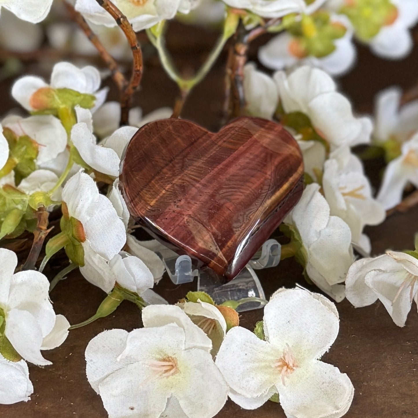 Red Tiger’s Eye Crystal Heart - Grounding, Confidence & Protection