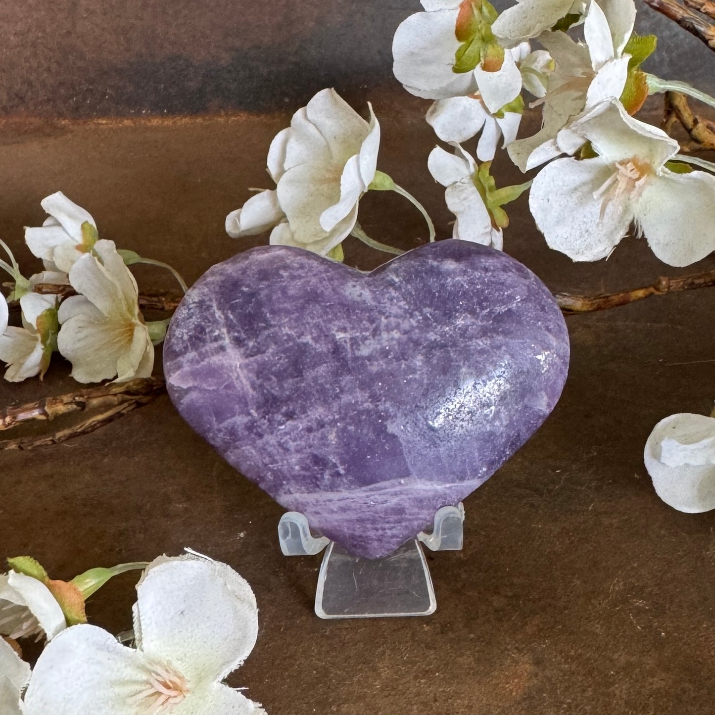 Lepidolite Crystal Hearts – Emotional Healing, Calm & Heart-Centred Peace