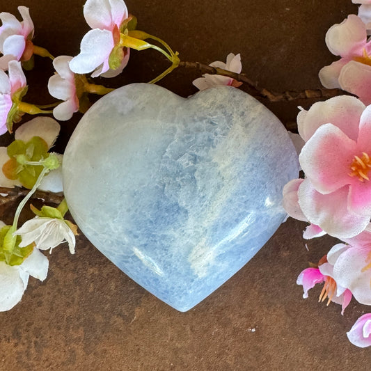 Celestite Crystal Heart – A Gentle Stone of Calm & Divine Peace
