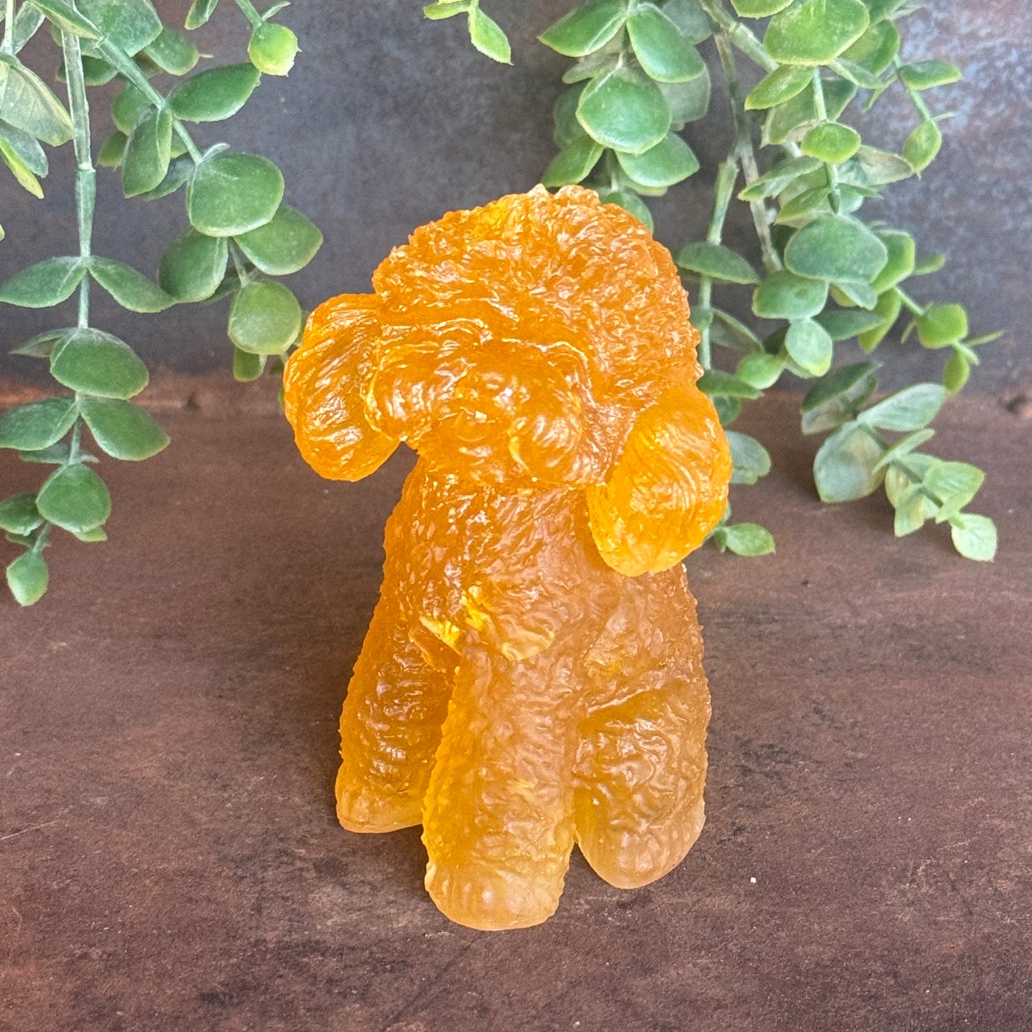 Resin Moodle/Cavoodle/Toy Poodle Dog Figurine Filled with Crystal Chips