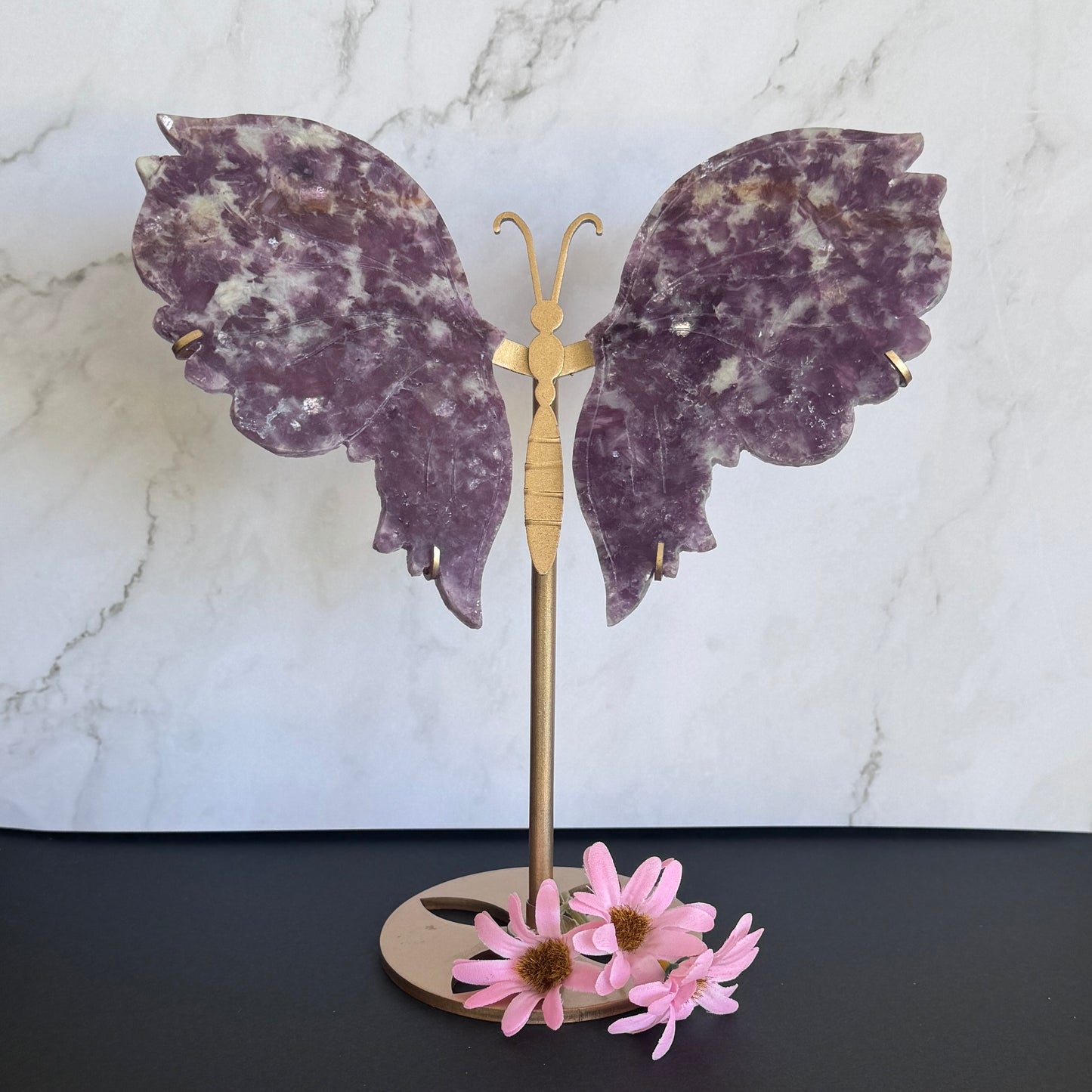 Purple Mica Wings on Butterfly Stand