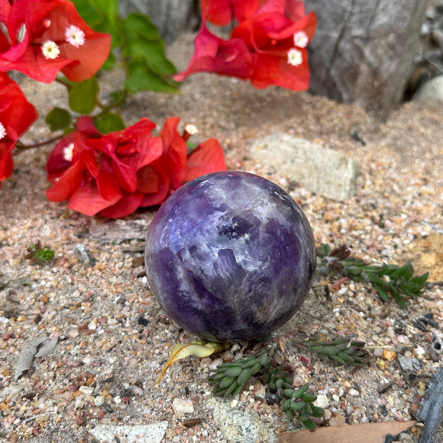 Chevron Amethyst Sphere