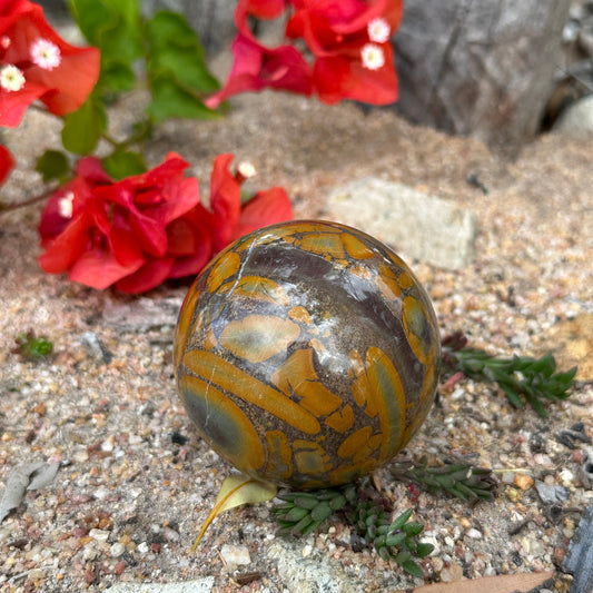 Bamboo Leaf Stone Sphere