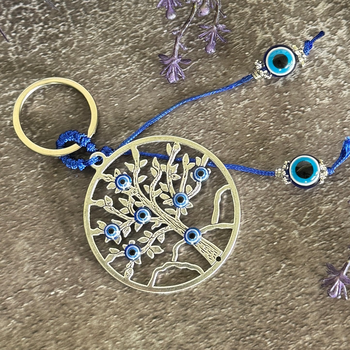 Tree of Life Evil Eye Keychain