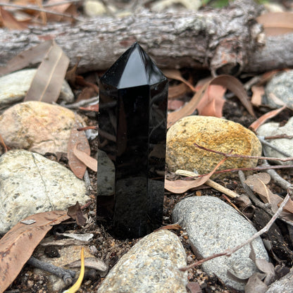 Black Obsidian Crystal Tower – Protection, Grounding & Spiritual Renewal