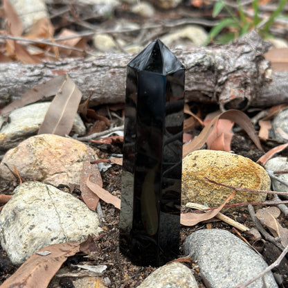 Black Obsidian Crystal Tower – Protection, Grounding & Spiritual Renewal