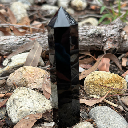 Black Obsidian Crystal Tower – Protection, Grounding & Spiritual Renewal