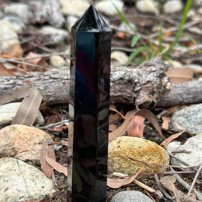 Black Obsidian Crystal Tower – Protection, Grounding & Spiritual Renewal