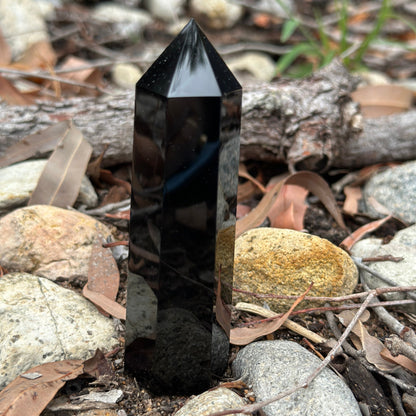 Black Obsidian Crystal Tower – Protection, Grounding & Spiritual Renewal