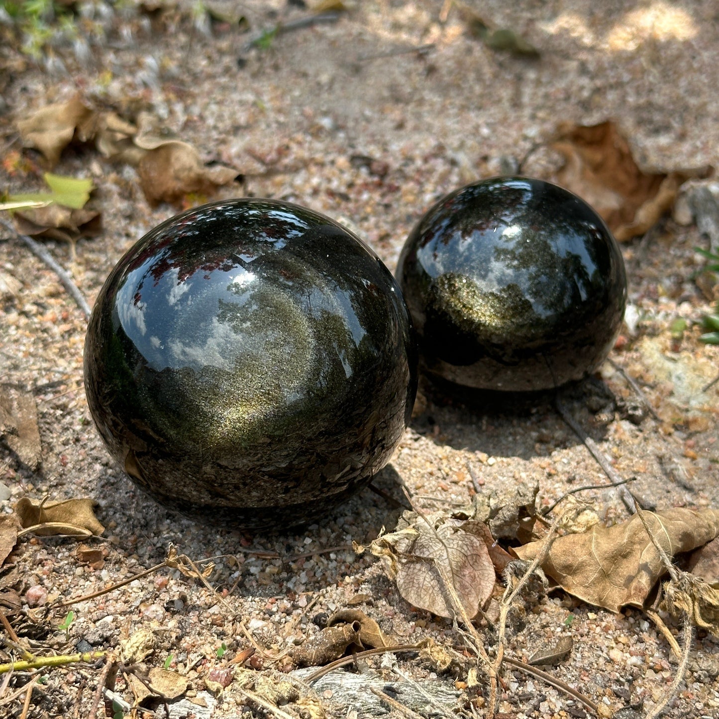 Golden Obsidian Sphere