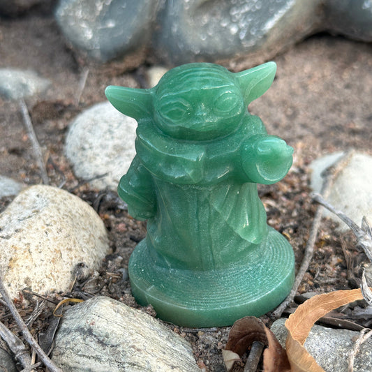 Star Wars Inspired  Grogu / Baby Yoda Crystal Green Aventurine Carving