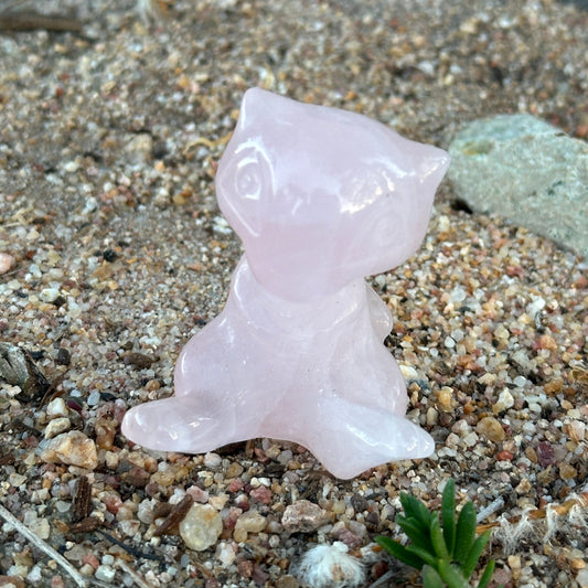 Rose Quartz Pokémon Inspired Mewtwo Crystal Carving