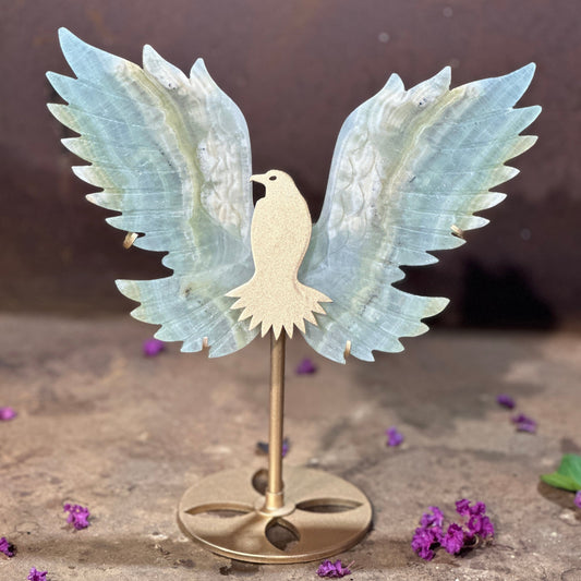 Bird Stand with Caribbean Calcite Wings