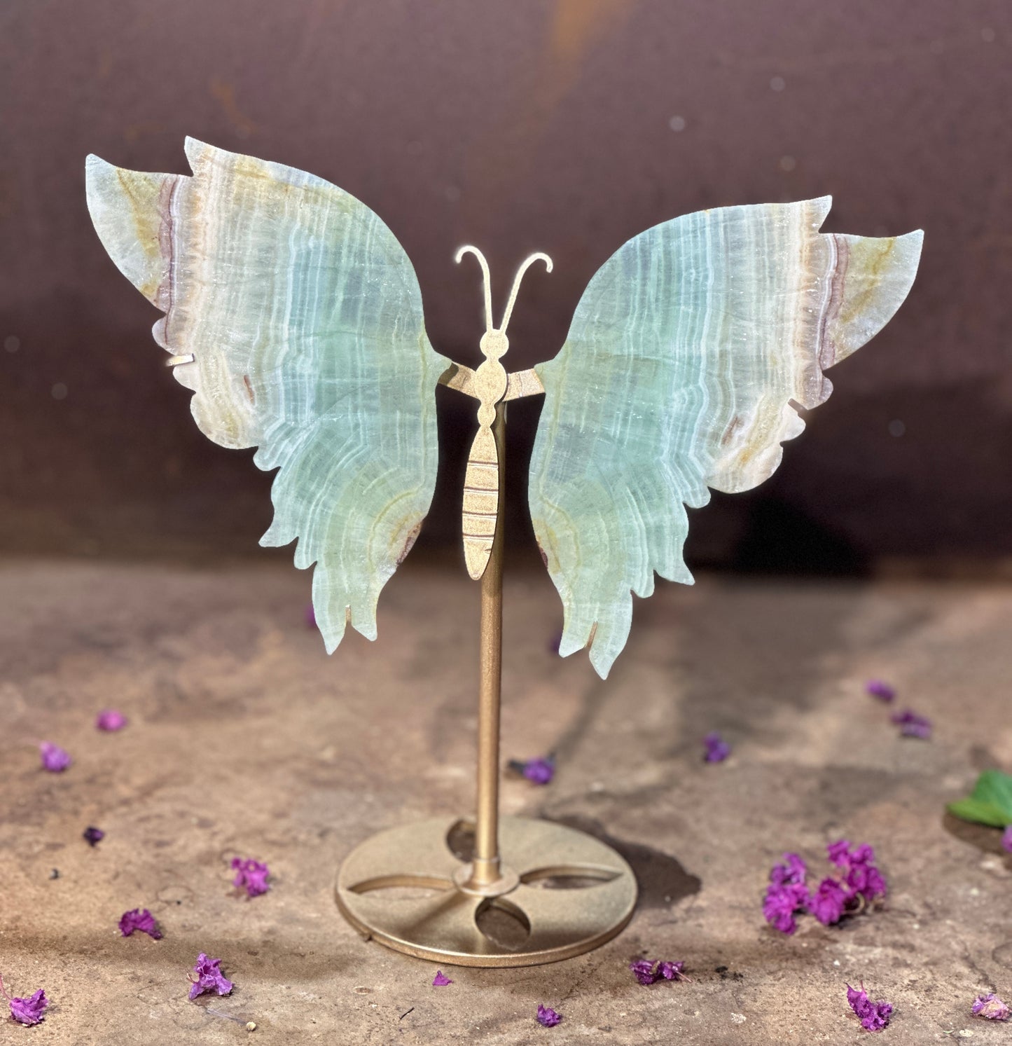 Butterfly Stand with Caribbean Calcite Wings  (B)