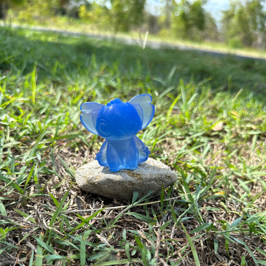 Disney's Stitch Inspired Blue Opalite Crystal Carved Character