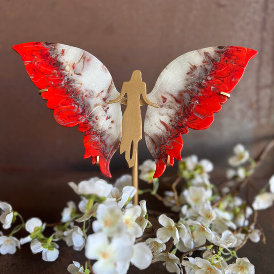 Red Flame Agate Crystal Wings on Angel Stand – Spiritual Protection, Courage &  Inner Strength