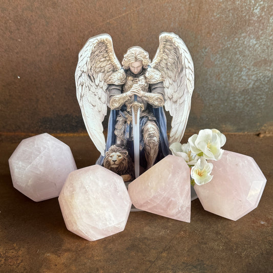 Rose Quartz Crystal Diamond Cut Shape – Love, Spiritual Healing & High-Vibrational Beauty