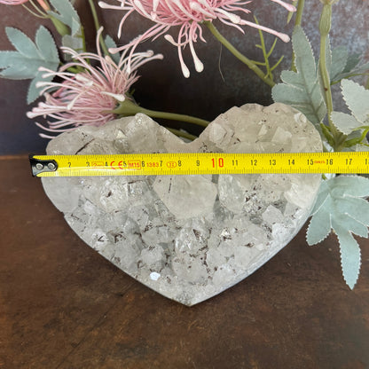 Clear Quartz with Sphalerite Heart Specimen –  Balance, Clarity & Spiritual Healing
