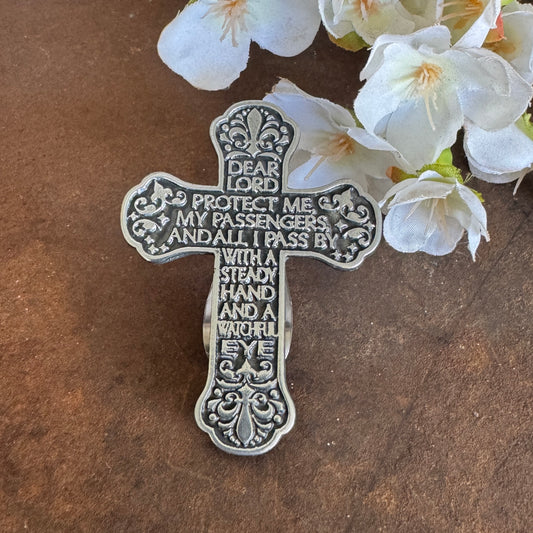 Car Visor Clip Pewter – Dear Lord Protect Me & My Passengers
