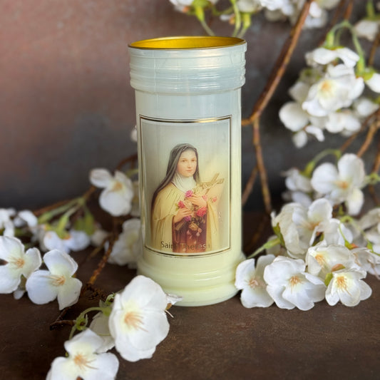 St. Theresa of Lisieux Devotional Candle – The Little Flower of Faith & Love