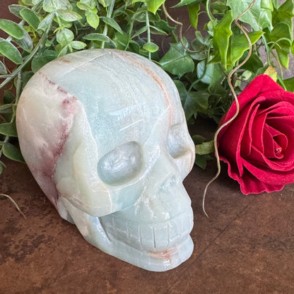Caribbean Calcite Skull – Spiritual Awakening, Emotional Healing & Inner Wisdom (1.066kg)