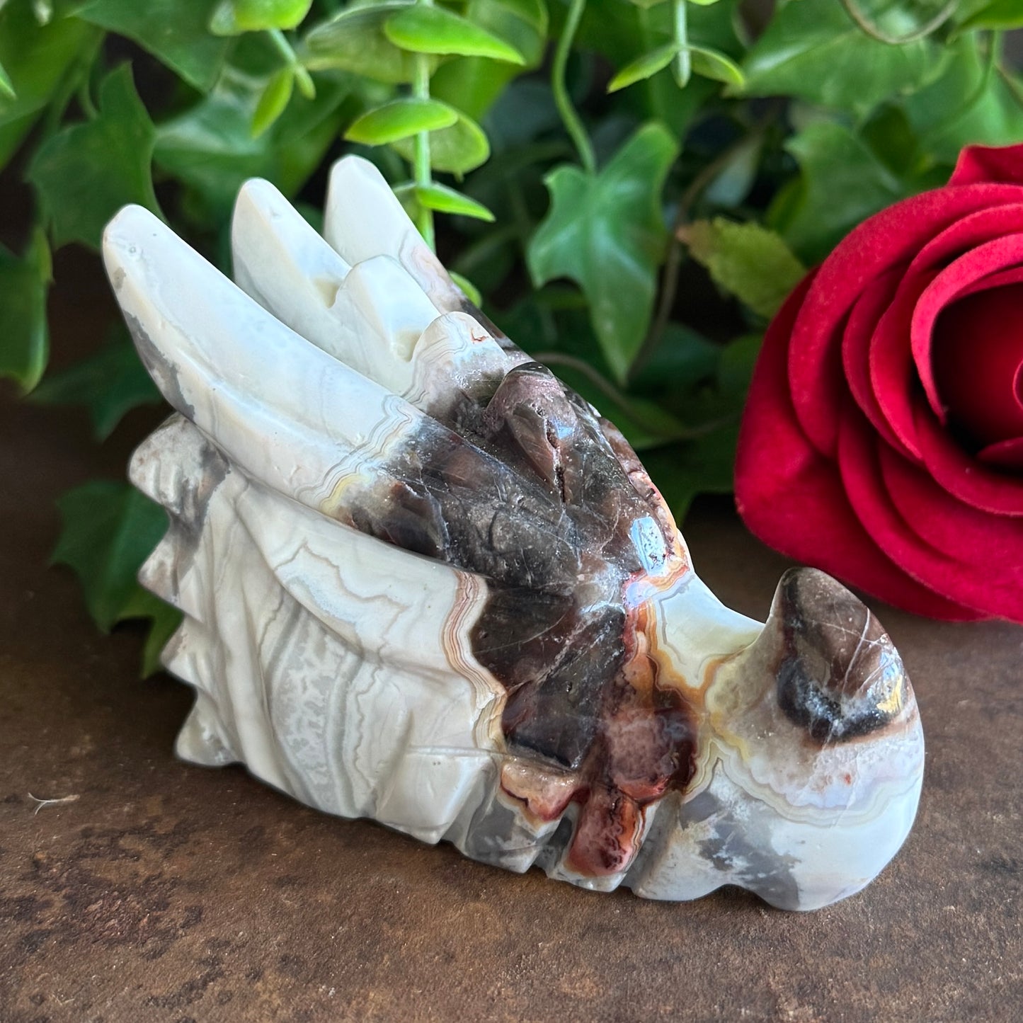 Mexican Agate Dragon – Healing Crystal for Strength, Balance & Spiritual Transformation