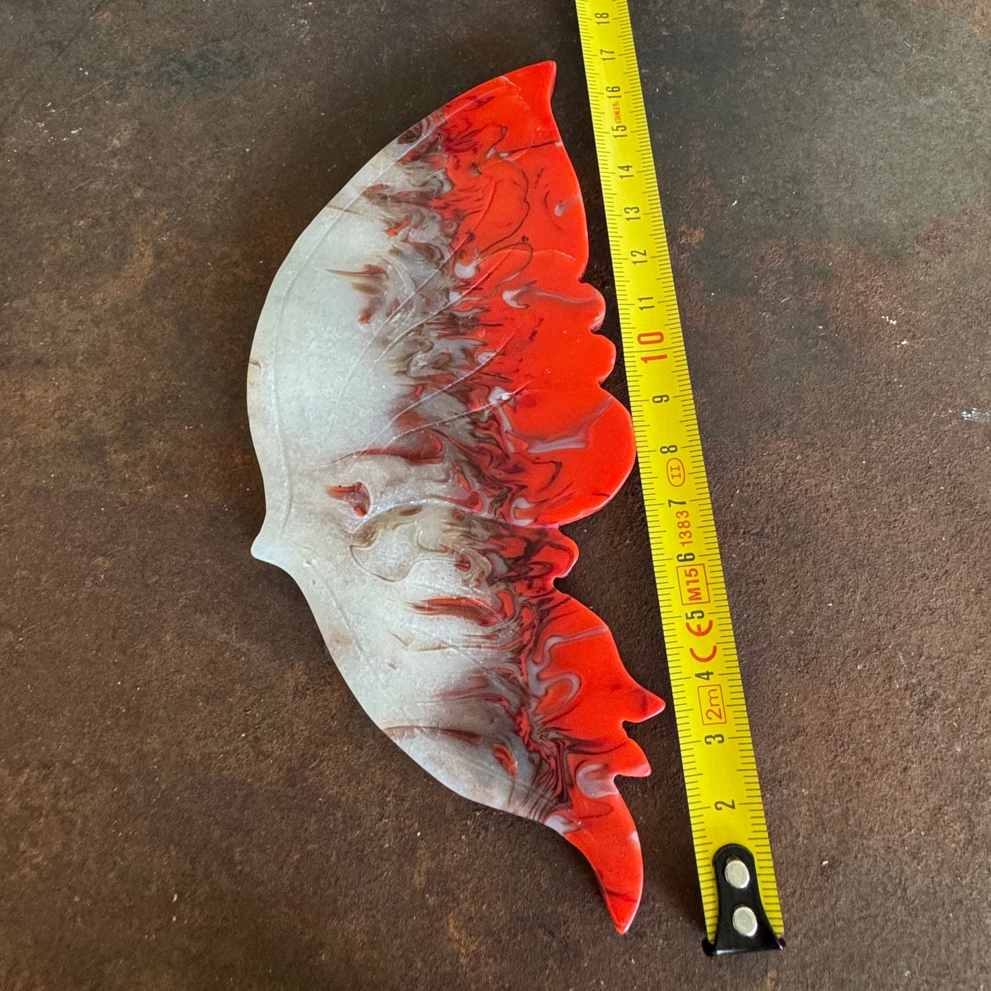 Red Flame Agate Crystal Wings on Angel Stand – Spiritual Protection, Strength & Renewal