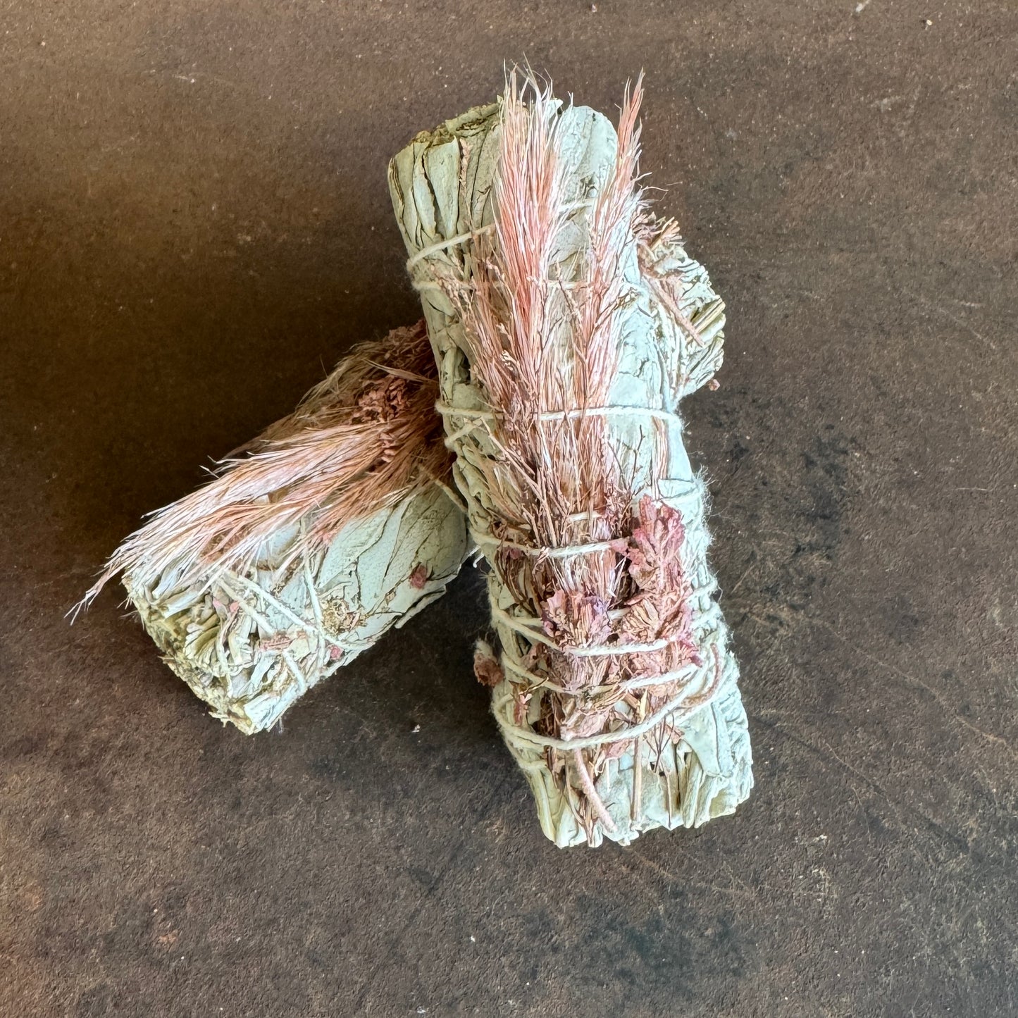 Pink Bouquet White Sage Smudge Stick (10 cm) – Love, Emotional Healing & Spiritual Cleansing