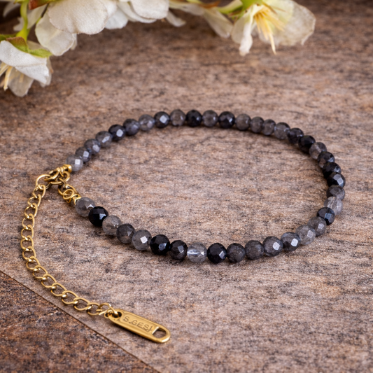 Iolite Bracelet 4mm – Faceted Crystal Bracelet for Intuition, Clarity & Spiritual Alignment