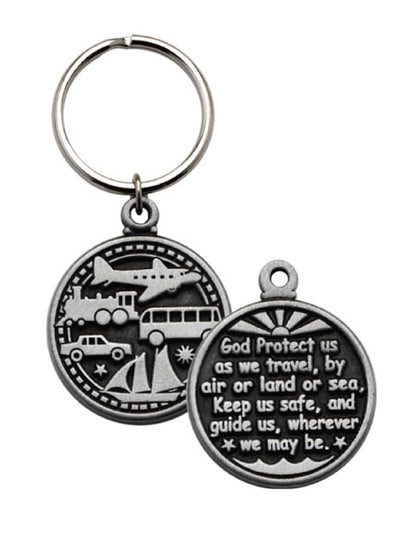 Travelers’ Prayer Keyring – Double-Sided Travel Blessing & Protection