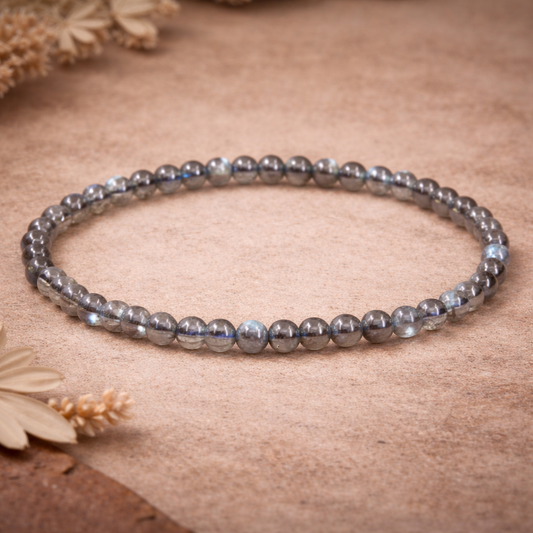 Labradorite Unisex Crystal Bracelet 4mm – Intuition, Protection & Spiritual Awakening