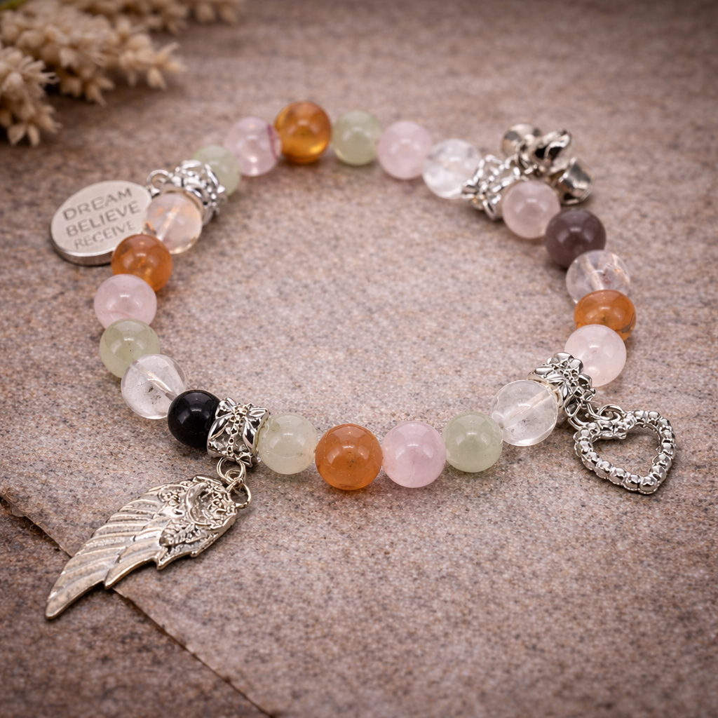 Love Affirmation Crystal Love Bracelet – Connection & Emotional Healing