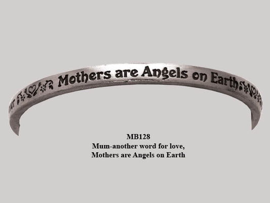 Mothers are Angels on Earth Metal Bangle (68mm)