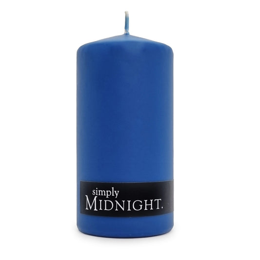 Dark Blue Pillar Candle Midnight Scent