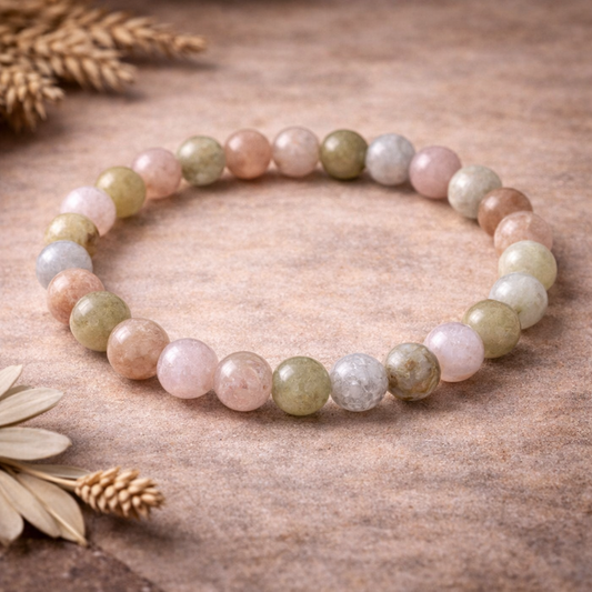Morganite Bracelet 6mm | Spiritual Bracelet for Love & Emotional Healing