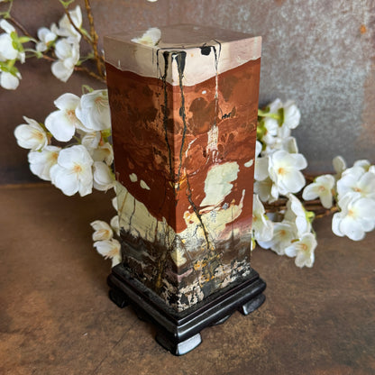 Picture Jasper Mounted on Timber Stand – Ancient Earth Energy for Grounding & Spiritual Healing