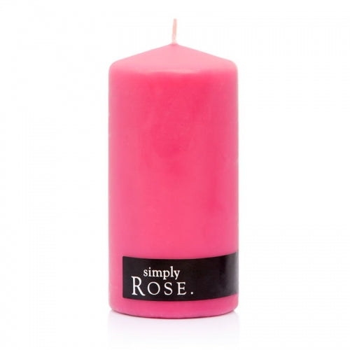 Pink Pillar Candle Rose Scent